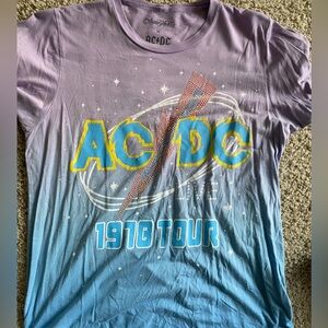 Lauren Moshi crystal tie dye ac/dc tee